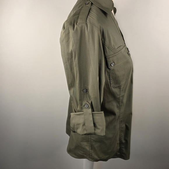 Express Olive Button Down Shirt - Picture 7 of 12